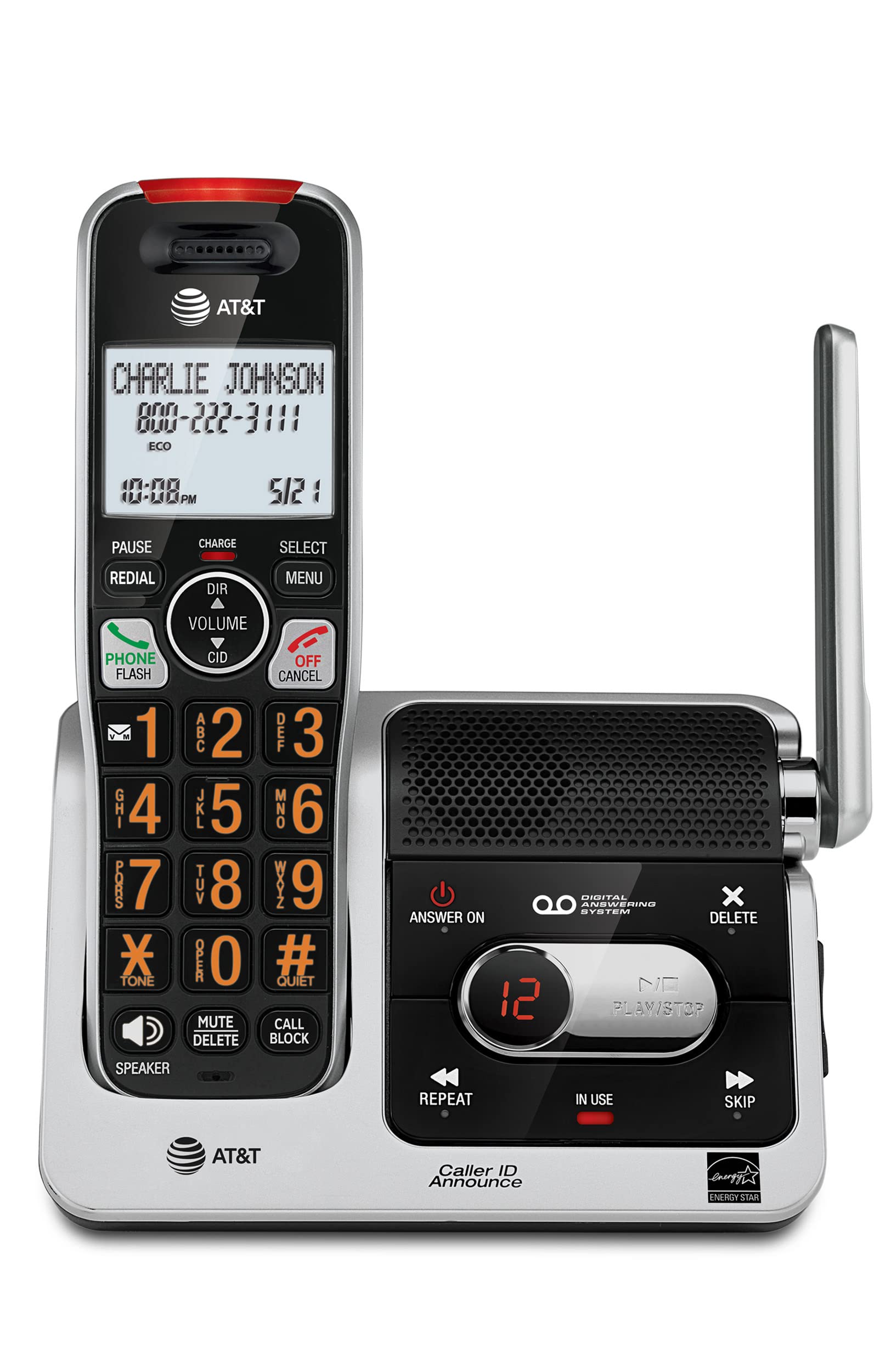 Telefone Sem Fio At&amp;t Bl102 Dect 6.0 Com Secretária Eletrônica Prateada