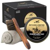 Kit De Sabonete Saddle Eagle Para Limpeza De Couro Com Aplicador