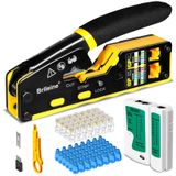 Kit De Ferramentas De Crimpagem Brileine Rj45 Pass Through Para Cat6 Com Testador