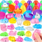 Ovos De Páscoa Pré-recheados Com Brinquedos, 24 Unidades Com Mochi Squishy Animals