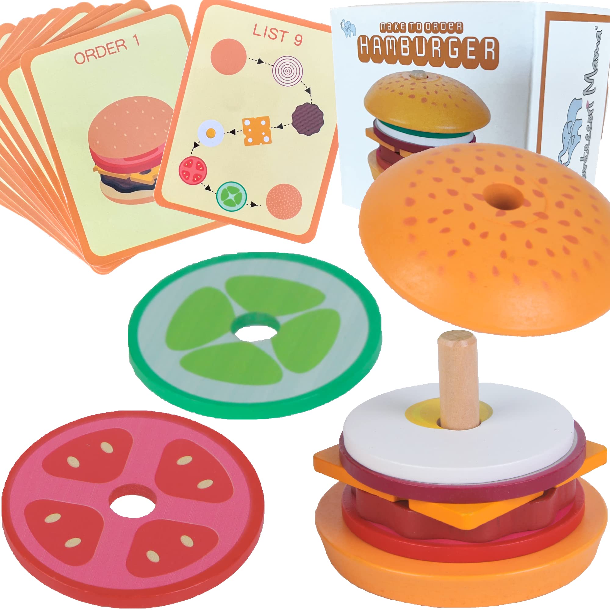 Stacking Hamburger Toy Montessori Mama Burger Sequencing