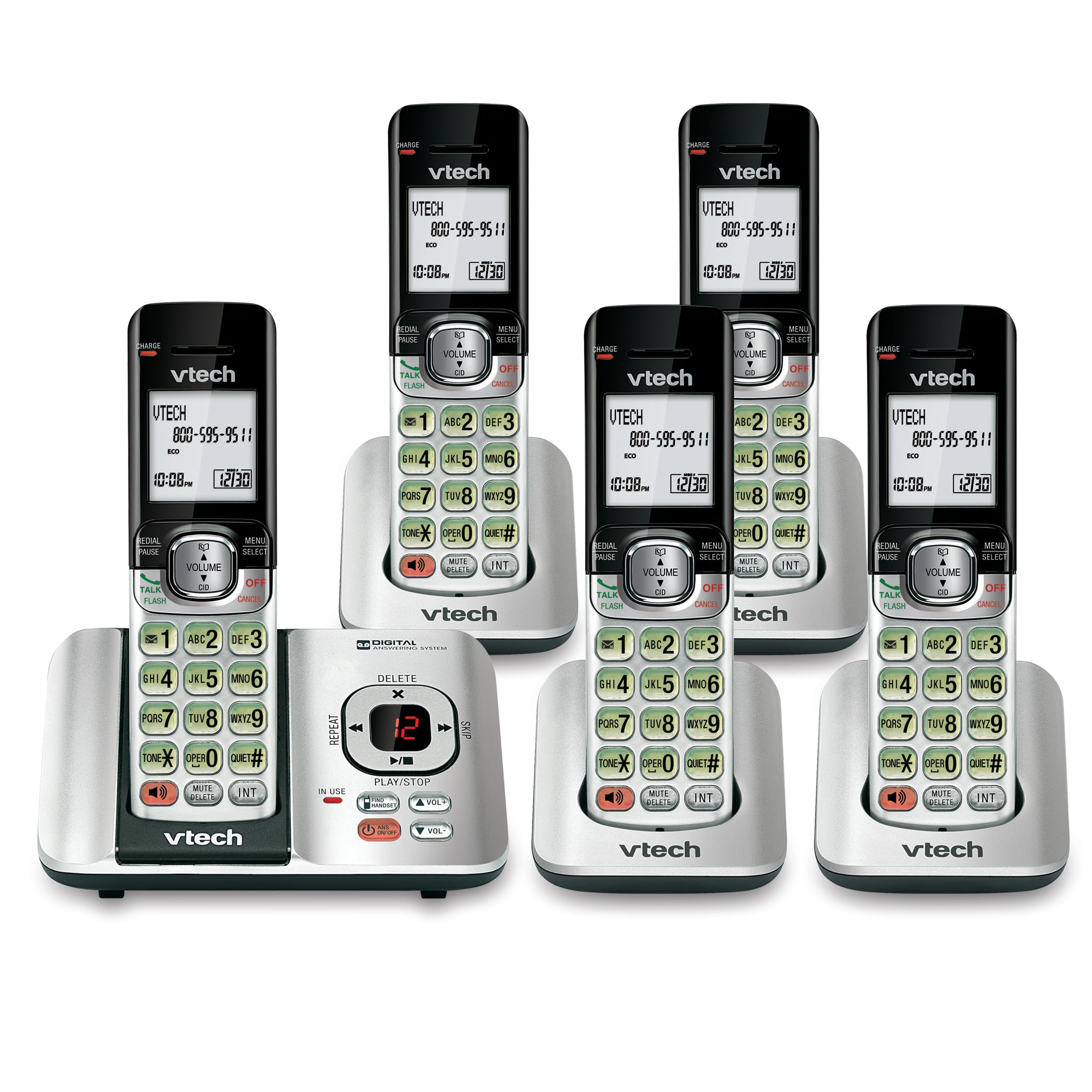 Telefone Sem Fio Vtech Cs6529-5 Dect 6.0 Com 5 Aparelhos Com Atendimento