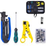 Kit De Crimpagem De Cabo Coaxial Ferramenta De Compressão Kotto Rg6 Rg59 Rg11