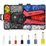 Kit De Ferramentas De Crimpagem De Ponteira Xhf 1700 Pcs Com Crimpador Hexagonal