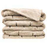 Manta Cobertor Flannel Listrada Ultra Soft Paris Queen Bege
