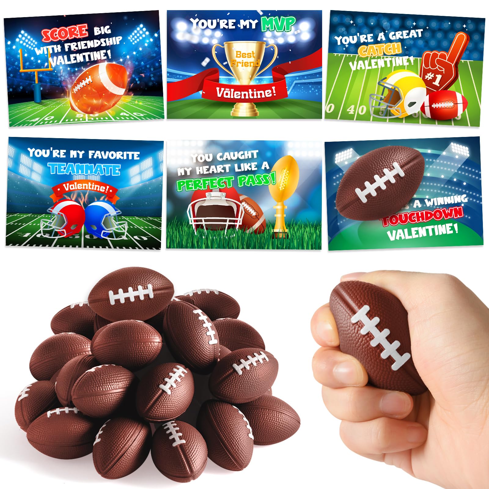 Presentes De Dia Dos Namorados Para Crianças, Pacote De 30 Cartões Com Mini Futebol