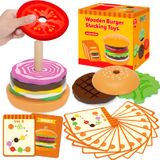 Hambúrguer De Madeira Montessori Toys Jumlys Com Empilhamento De 3 A 5 Anos