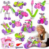 Brinquedo De Construção Tsomtto Stem Toys Para Meninas De 4 A 8 Anos Rosa