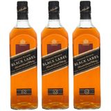 Combo 3 X Whisky Johnnie Walker Black Label 1000ml