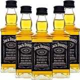 Kit 5 Padrinhos Casamento Miniatura Whisky Jack Daniels 50ml