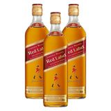 Kit 3x Whisky Johnnie Walker Red Label 1000ml