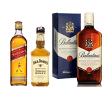 Jack Daniels Honey 375ml+ Red Label 500ml+ Ballantines 750ml