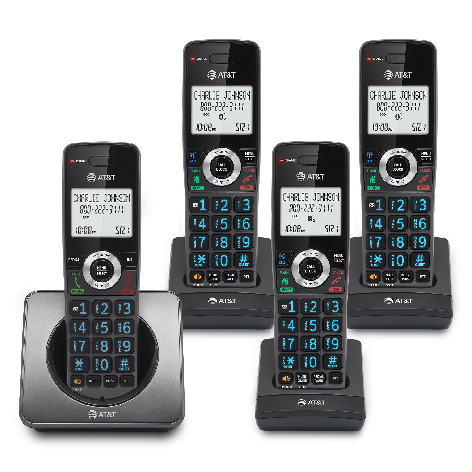 Telefone Residencial Sem Fio At&amp;t Gl2101-4 Dect 6.0 Com 4 Aparelhos
