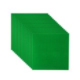 Placas De Base De Construção Lvhero Classic 10x10cm, Pacote Com 16, Verdes
