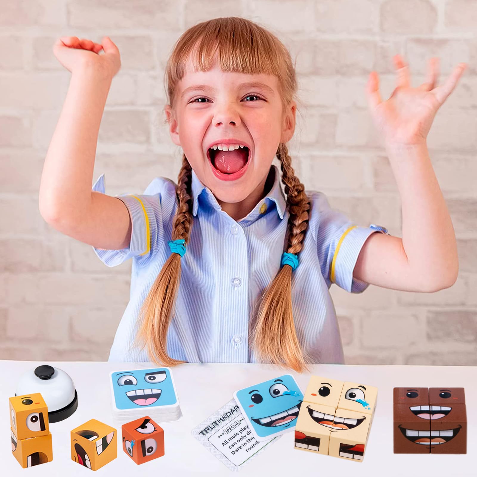 Jogo Toy Pajojoqa Face Change Cube Com Bell Wood Blocks 3+ Y