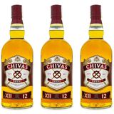 Whisky Chivas Regal Blended Scotch 12 Anos 1 Lt Kit 3 Un