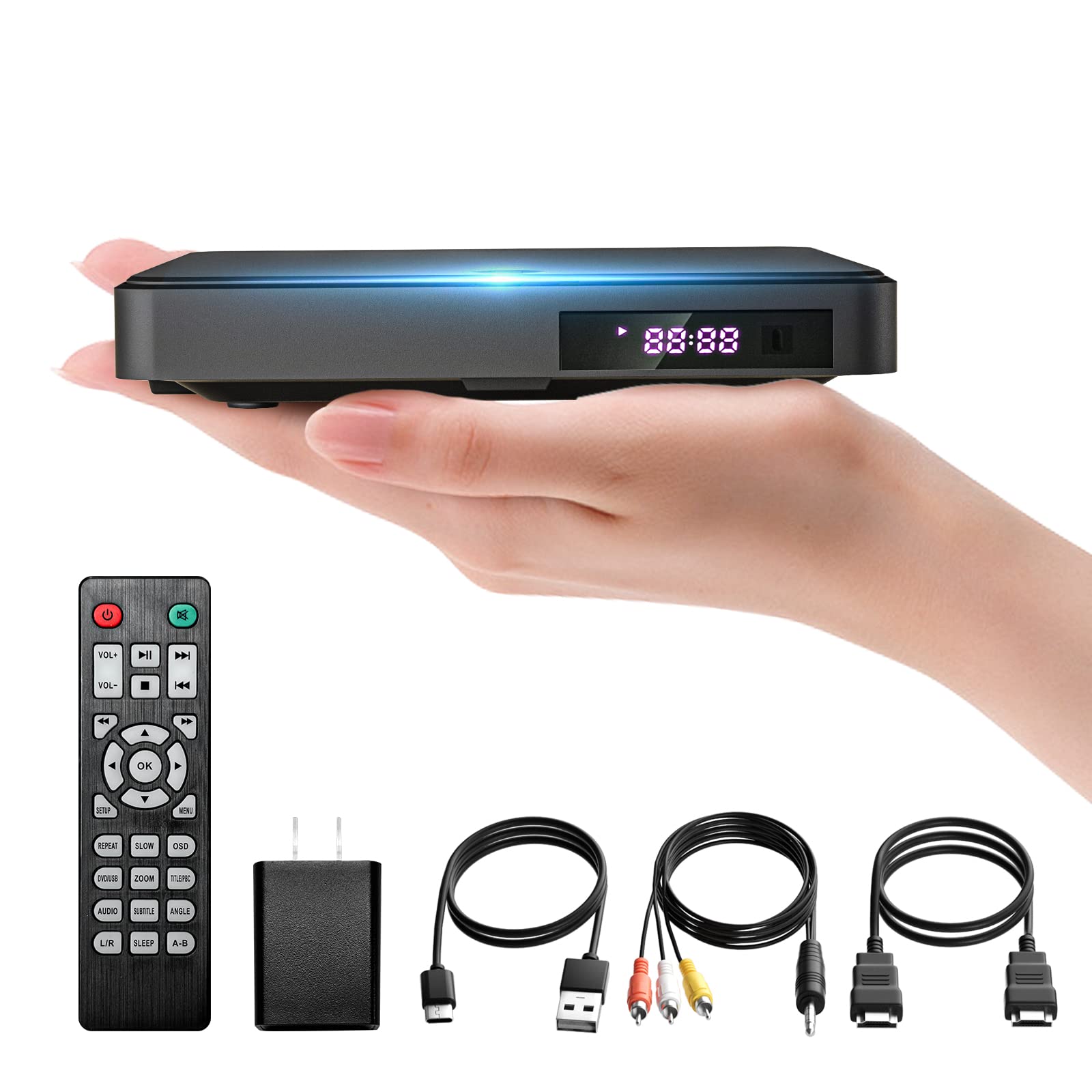 Leitor De Dvd Arafuna Mini Hdmi 1080p Gratuito Em Todas As Regiões Com Controle Remoto
