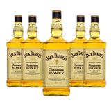 Kit 5 Whisky Jack Daniel&#39;s Honey Original 375ml