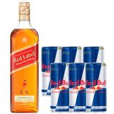 Combo Whisky Johnnie Walker Red Label 1l E 6xred Bull 250ml