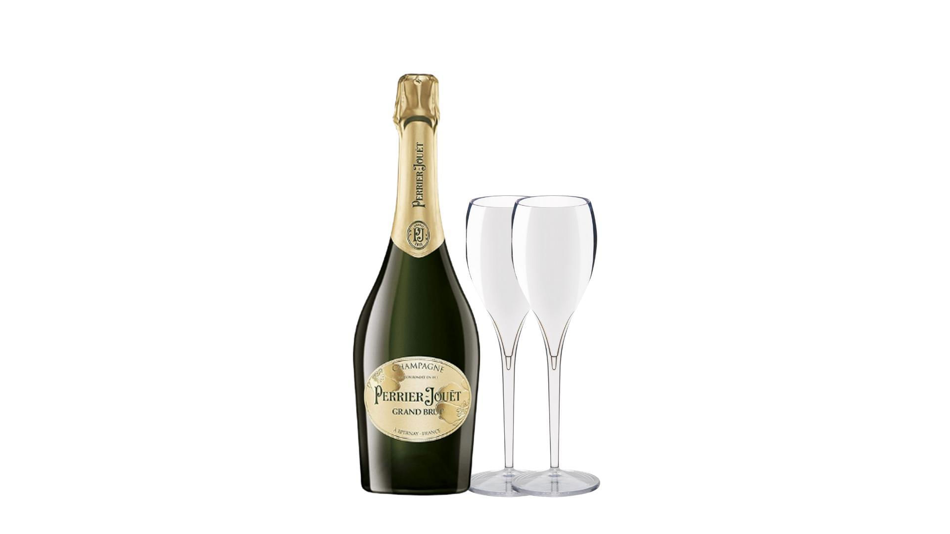 Champagne Perrier Jouet Grand Brut 750 Ml Com Taças De