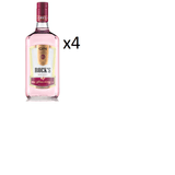 Kit Gin Rock&#39;s Strawberry 1000ml 4 Unidades - Sabor Morango