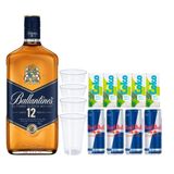 Whisky Ballantine&#39;s 12 Anos 1l + 4 Red Bull + Agua De Coco