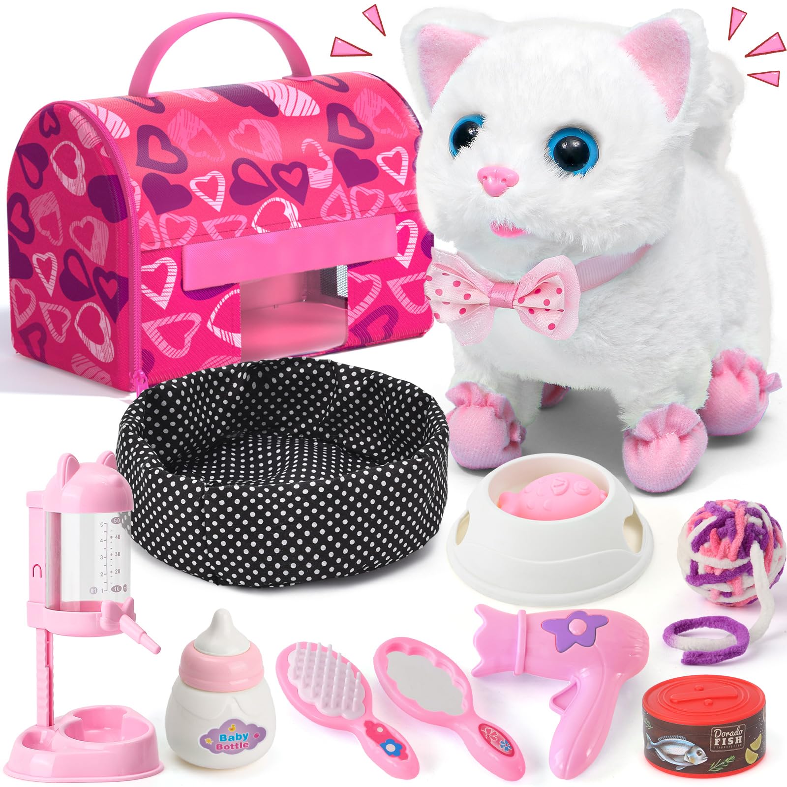 Toy Cat Golray Electronic Interactive Plush Walk &amp; Meow