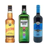 Whisky White Horse 1l + Passport 1l + Vinho Bella Aurora