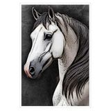 Quadro Decorativo Cavalo Sala Quarto Moldura Cx Alta 100x66 Titulos Moldura Branca