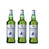 Whisky Black &amp; White 1 Litro Kit Com 3 Unidades