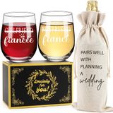 Conjunto De Presentes De Noivado, Bolsa De Vinho E Copos De Casamento Lejiajinw