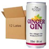 Kit 12 Drink Easy Booze Lata Gin+ginger 269ml