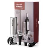 Vinho Elétrico Corkscrew 4 Em 1 Aço Inoxidável Usb Prata