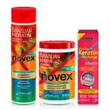 Pacote De Recarga De Queratina Brasileira Novex Para Tratamento Capilar