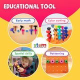 Brinquedo Peg Board Skoolzy Toddler Toys 2-4 Com 38 Pinos E Bolsa