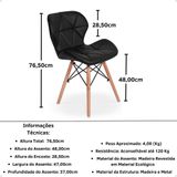 Conjunto Mesa De Jantar Redonda Marci 100cm Preta Com 4 Cadeiras Slim - Preto