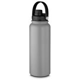 Garrafa Parede Dupla Com Alça 16 Horas Conservação Térmica Capacidade 1,1 Litro Em Aço Inox Cinza