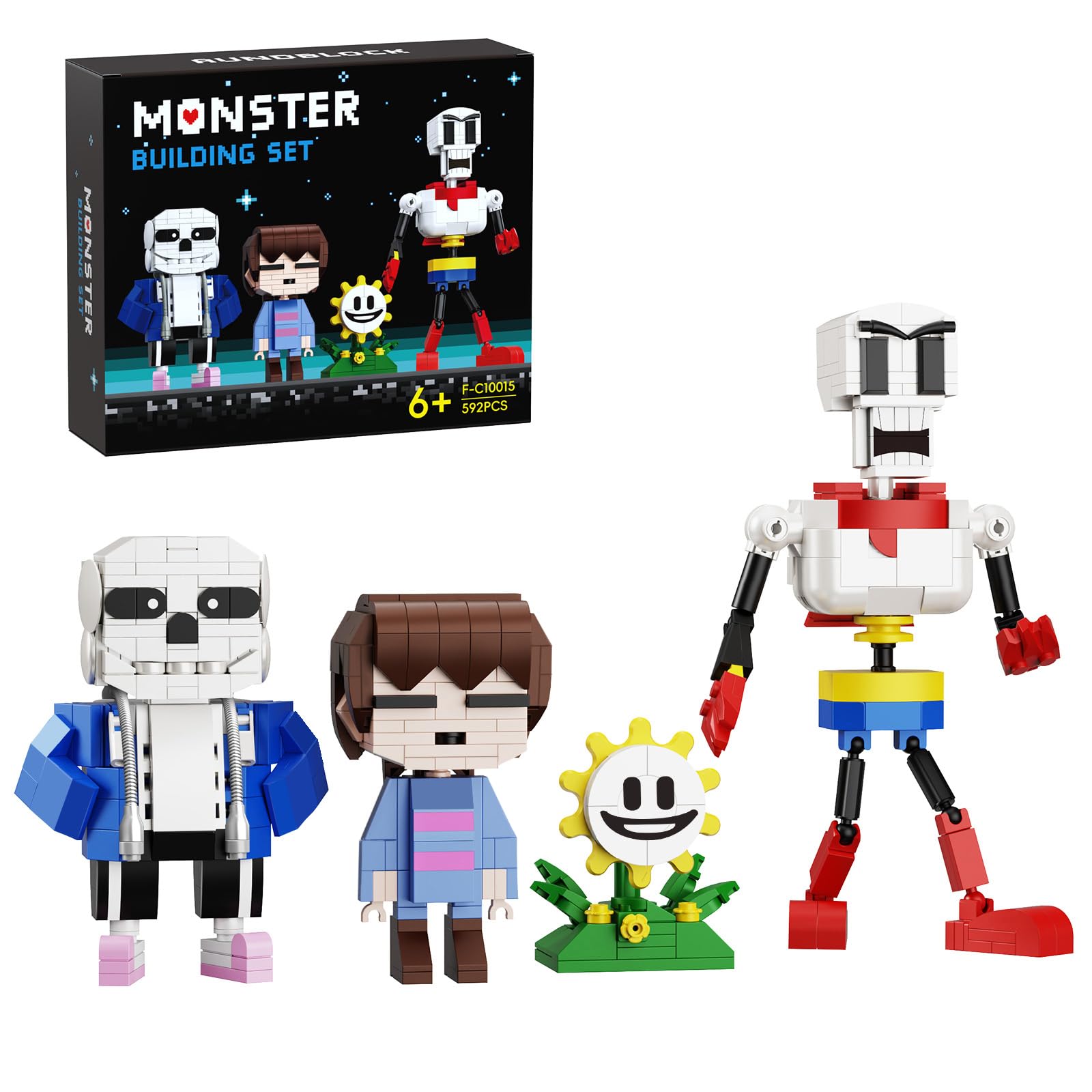 Conjunto De Construção Action Figures Undertale 4 Em 1 592
