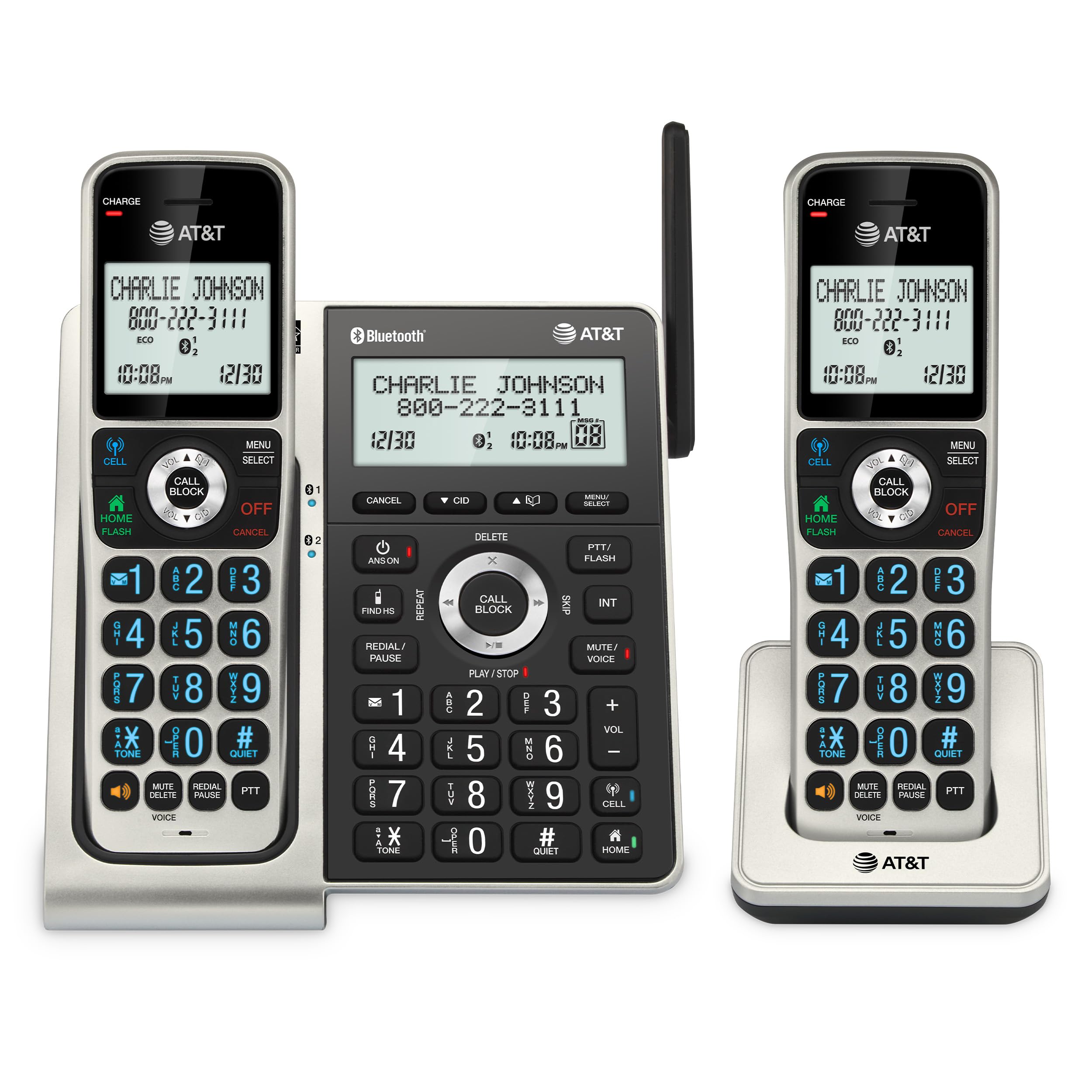 Telefone Residencial Sem Fio At&amp;t Bl3107-2 Dect 6.0 Com Bluetooth