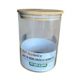 Pote De Vidro Reforçado Tampa Bambu Fechamento Hermético Com Anel Silicone Capacidade De 800 Ml