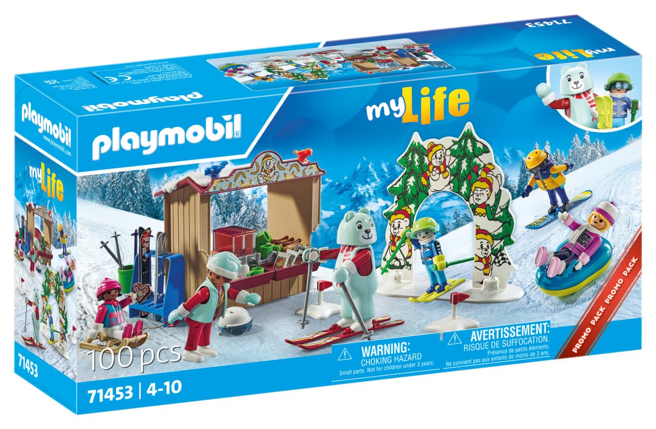 Playmobil Ski World Playset Com 6 Bonecos, Esquis, Trenós E Muito Mais