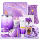 Conjunto De Presente Kalapa Lavender Para Mulheres Com Copo De Vinho E Vela