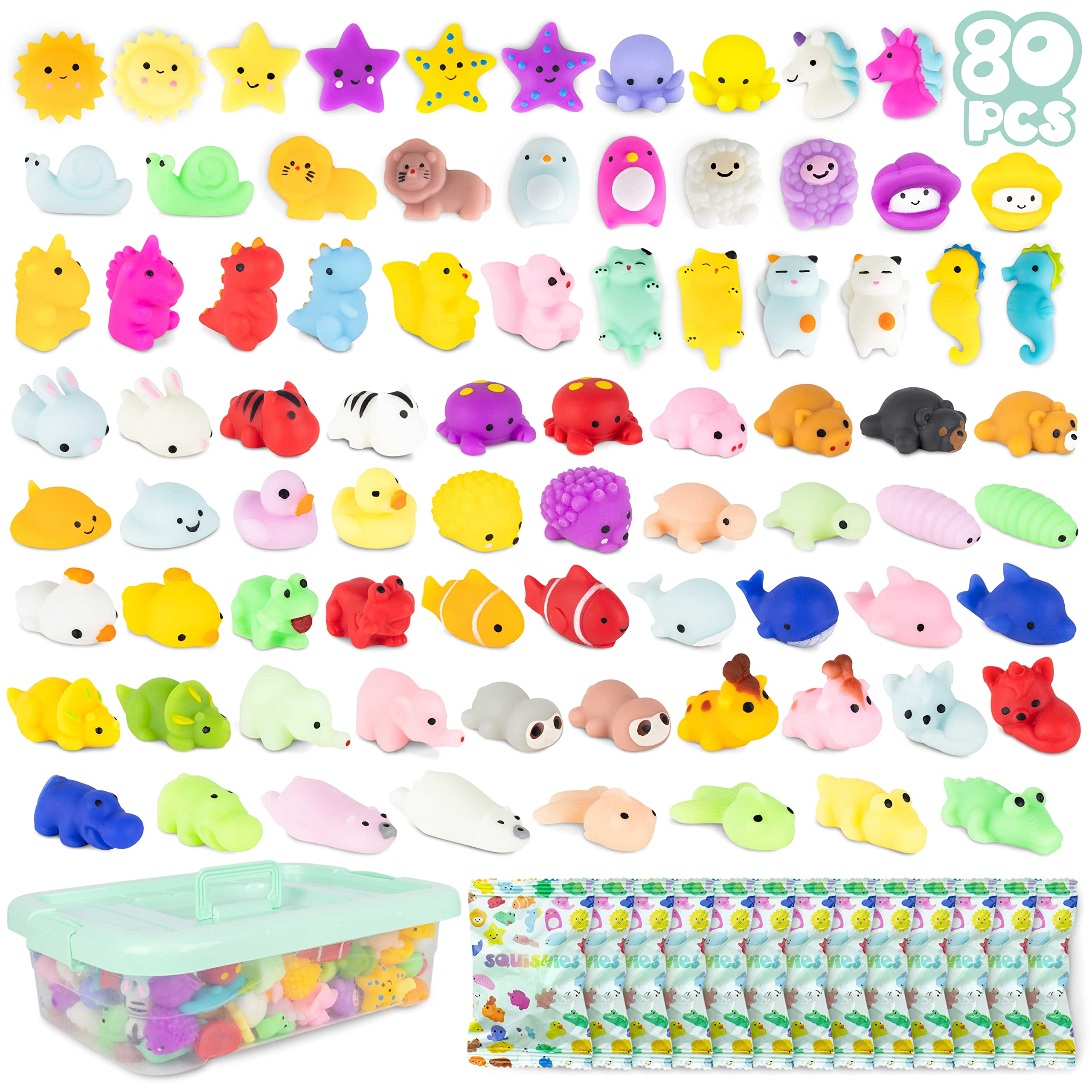 Brinquedos Squishy Bonnyco Mochi Para Lembrancinhas De Festa Para Crianças, Pacote Com 80