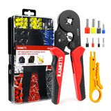 Kit De Ferramentas De Crimpagem De Ponteiras Kaiweets Kdc01 Awg 23-7 Com 1200 Terminais