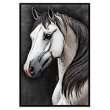 Quadro Decorativo Cavalo Sala Moldura Preta Cx Alta 40x60