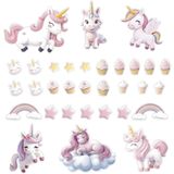 Adesivo Papel De Parede Infantil Unicórnios Cupcake Estrela
