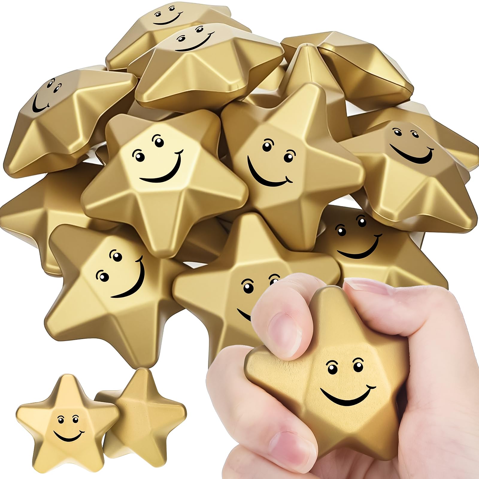 Stress Balls Deekin Star Gold Smile 4 Cm De Espuma 36 Peças