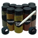 Pote Tempero Kit Potes + Etiquetas Adesivas Tampa Dupla T140 Titulos 10 Potes