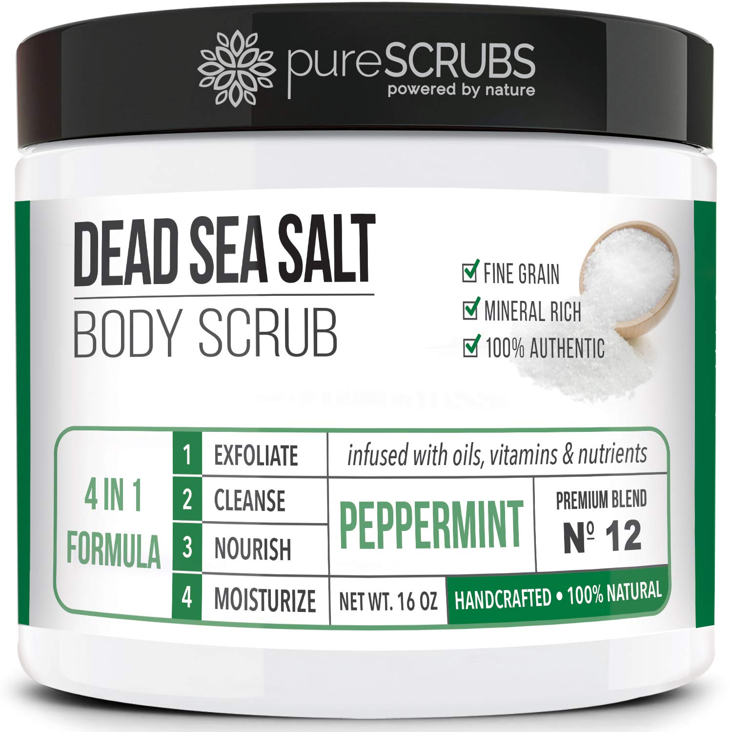 Esfoliante Corporal Purescrubs Premium Sea Salt Peppermint, Conjunto De 480 Ml