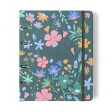 Caderno Criativo Argolado 17x24cm Lagoa Pautado Cisne Floral Verde Cicero